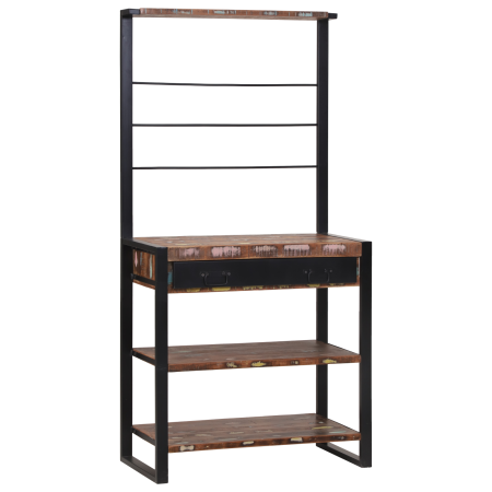 Estante de Cocina Multicolor 80x40x160 cm Madera Sólida Recuperada de , Contenedores para utensilios de cocina - Ref: Foro24-...