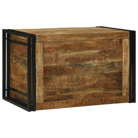 Caja de Almacenamiento 80x50x50 cm de Madera Sólida de Mango sin Pulir de , Baúles de almacenamiento - Ref: Foro24-4016745, P...