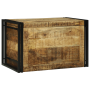 Caja de Almacenamiento 80x50x50 cm de Madera Sólida de Mango sin Pulir de , Baúles de almacenamiento - Ref: Foro24-4016745, P...