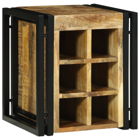 Botellero 34.5 x 35 x 39 cm Madera Sólida de Mango Áspero