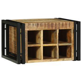 Botellero 46x35x27.5 cm Madera Sólida de Mango Rugoso
