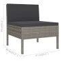 9-piece garden furniture set and gray synthetic rattan cushions by vidaXL, Garden sets - Ref: Foro24-3094318, Price: 624,67 €...