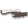 Garden furniture set 11 pieces and brown synthetic rattan cushions by vidaXL, Garden sets - Ref: Foro24-3094571, Price: 996,2...