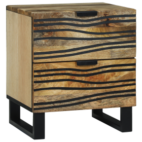 Cabinete de Noche 40x33.5x46 cm de Madera Maciza de Mango y Madera Ingenierizada de , Mesitas de noche - Ref: Foro24-4017934,...