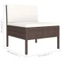 Garden furniture set 11 pieces and brown synthetic rattan cushions by vidaXL, Garden sets - Ref: Foro24-3094571, Price: 996,2...