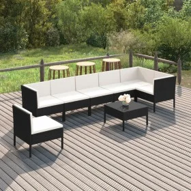Garden furniture set 8 pieces and black synthetic rattan cushions by vidaXL, Garden sets - Ref: Foro24-3094388, Price: 756,15...