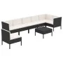 Gartenmöbelset 8-teilig und Kissen Kunststoff Rattan schwarz von vidaXL, Gartensets - Ref: Foro24-3094388, Preis: 757,56 €, R...