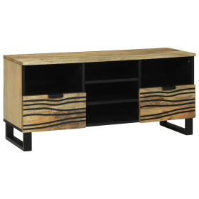 Mueble de TV madera maciza de mango negro 80x33x46 cm | Foro24.es | Tu tienda online para hogar, jardín y más Foro24.es