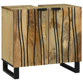 Gabinete de lavabo 62x33x58 cm de madera maciza de mango y