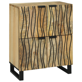 Gabinete 60x33.5x75 cm de Madera Maciza de Mango y Madera Ingenierizada de , Almacenamiento para CD y DVD - Ref: Foro24-40179...