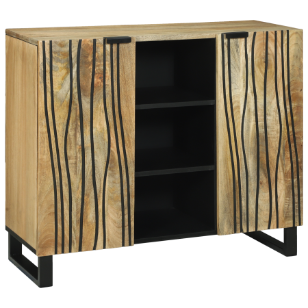 Aparador 90x33.5x75 cm de Madera Maciza de Mango de , Almacenamiento para CD y DVD - Ref: Foro24-4017964, Precio: 165,21 €, D...