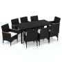 9-teiliges Gartenmöbel-Set und schwarze synthetische Rattankissen von vidaXL, Gartensets - Ref: Foro24-3095002, Preis: 669,15...