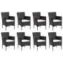 9-teiliges Gartenmöbel-Set und schwarze synthetische Rattankissen von vidaXL, Gartensets - Ref: Foro24-3095002, Preis: 669,15...