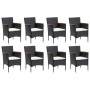 9-teiliges Gartenmöbel-Set und schwarze synthetische Rattankissen von vidaXL, Gartensets - Ref: Foro24-3095002, Preis: 620,89...