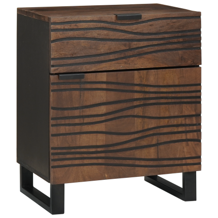 Armario de Noche 50x33x60 cm Madera Maciza Nogal de , Mesitas de noche - Ref: Foro24-4018016, Precio: 98,35 €