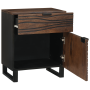 Armario de Noche 50x33x60 cm Madera Maciza Nogal de , Mesitas de noche - Ref: Foro24-4018016, Precio: 98,35 €