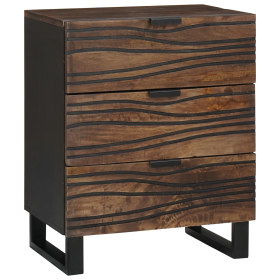 Armario de Noche 50x33x60 cm Madera Maciza de Mango y Madera Compensada