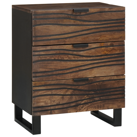 Armario de Noche 50x33x60 cm Madera Maciza de Mango y Madera Compensada de , Mesitas de noche - Ref: Foro24-4018017, Precio: ...