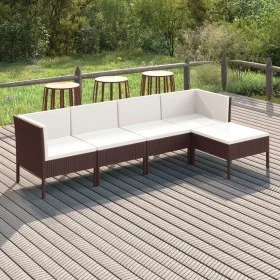 5-piece garden furniture set and brown synthetic rattan cushions by vidaXL, Garden sets - Ref: Foro24-3094379, Price: 385,92 ...
