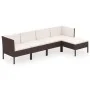 5-piece garden furniture set and brown synthetic rattan cushions by vidaXL, Garden sets - Ref: Foro24-3094379, Price: 385,92 ...