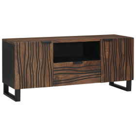Gabinete para TV 105x33.5x46 cm de Madera Maciza de Nogal de , Almacenamiento para CD y DVD - Ref: Foro24-4018022, Precio: 14...