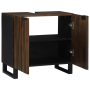 Cabinet de Lavabo Nogal Madera Maciza, Metal Mediano Elegante de , Muebles de baño - Ref: Foro24-4018027, Precio: 108,42 €