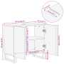 Cabinet de Lavabo Nogal Madera Maciza, Metal Mediano Elegante de , Muebles de baño - Ref: Foro24-4018027, Precio: 108,42 €