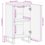Sideboard 40x33.5x75 cm Madera Sólida de Mango de , Almacenamiento para CD y DVD - Ref: Foro24-4018032, Precio: 96,03 €, Desc...