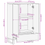 Alto Gabinete 60x33.5x100 cm Madera Sólida de Mango de , Almacenamiento para CD y DVD - Ref: Foro24-4018038, Precio: 169,90 €...