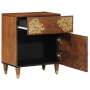 Mesa de Noche Marrón miel Madera maciza 50 x 33 x 60 cm Duradera | Foro24.es | Tu tienda online para hogar, jardín y más Foro24.es