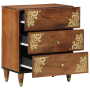 Mesa de Noche Marrón miel con patrones dorados Madera Maciza de Mango | Foro24.es | Tu tienda online para hogar, jardín y más Foro24.es