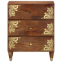Mesa de Noche Marrón miel con patrones dorados Madera Maciza de Mango | Foro24.es | Tu tienda online para hogar, jardín y más Foro24.es