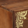 Mesa de Noche Marrón miel con patrones dorados Madera Maciza de Mango | Foro24.es | Tu tienda online para hogar, jardín y más Foro24.es