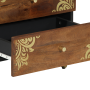 Mesa de Noche Marrón miel con patrones dorados Madera Maciza de Mango | Foro24.es | Tu tienda online para hogar, jardín y más Foro24.es