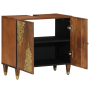 Armario Lavabo Marrón miel con detalles dorados Madera Maciza de , Muebles de baño - Ref: Foro24-4018755, Precio: 87,45 €