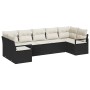 Conjunto de sofá de jardín 7 pcs Negro Poliratán