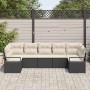 Conjunto de sofá de jardín 7 pcs Negro Poliratán