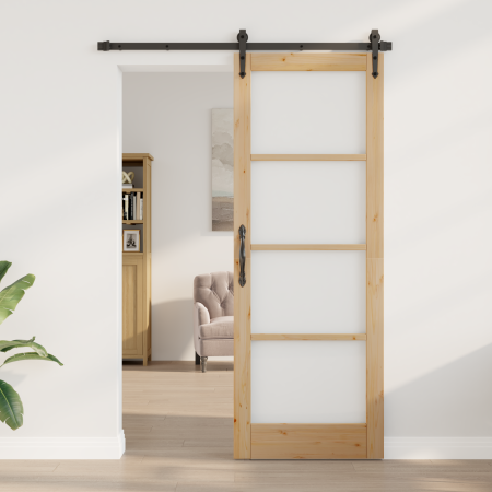 Puerta Interior con Vidrio "ORKDAL" 78x211x4 cm de Madera Sólida de Pino | Foro24.es | Tu tienda online para hogar, jardín y más Foro24.es