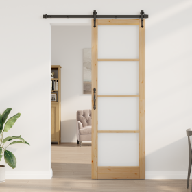 Puerta Interior con Vidrio "ORKDAL" 78x232x4 cm de Madera Sólida de Pino de , Puertas para el hogar - Ref: Foro24-4102691, Pr...