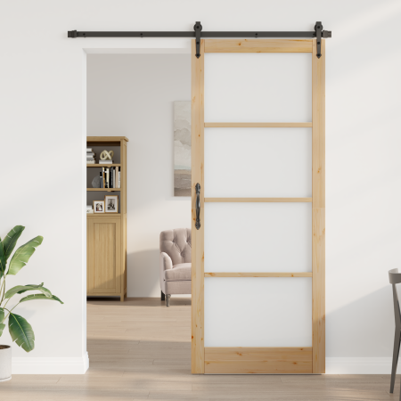 Puerta Interior con Cristal "ORKDAL" 93x232x4 cm Madera Sólida de Pino de , Puertas para el hogar - Ref: Foro24-4102707, Prec...