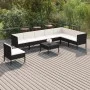9-teiliges Gartenmöbel-Set und schwarze synthetische Rattankissen von vidaXL, Gartensets - Ref: Foro24-3094444, Preis: 732,69...