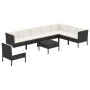 9-teiliges Gartenmöbel-Set und schwarze synthetische Rattankissen von vidaXL, Gartensets - Ref: Foro24-3094444, Preis: 732,69...