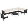 9-teiliges Gartenmöbel-Set und schwarze synthetische Rattankissen von vidaXL, Gartensets - Ref: Foro24-3094444, Preis: 787,11...