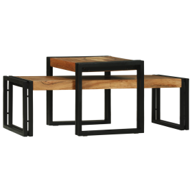 Conjunto de 2 Mesas de Café de Madera Maciza de Acacia de , Mesas de centro - Ref: Foro24-4104722, Precio: 149,10 €, Descuent...