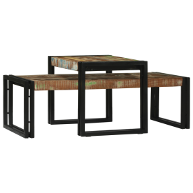 Conjunto de 2 Mesas de Café de Madera Sólida Recuperada de , Mesas de centro - Ref: Foro24-4104723, Precio: 148,76 €