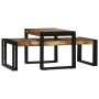 Conjunto de 2 Mesas de Café de Madera Sólida Recuperada de , Mesas de centro - Ref: Foro24-4104723, Precio: 148,76 €