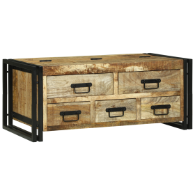 Mesa de Café 90x50x38 cm Madera Maciza de Mango Rugoso de , Mesas de centro - Ref: Foro24-4104724, Precio: 235,18 €, Descuent...