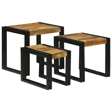 Mesas Nido 3 pcs de Madera Maciza de Mango de , Mesas auxiliares - Ref: Foro24-4104727, Precio: 141,85 €, Descuento: %