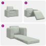 Sofá Cama 2 en 1 Gris Claro 98x71x83 cm de Terciopelo
