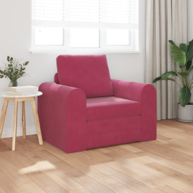 Sofá cama 2 en 1 rojo vino 98x71x83 cm terciopelo